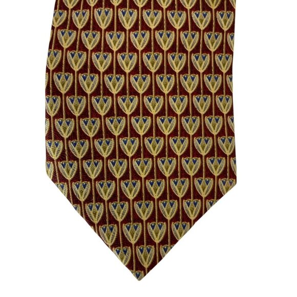 The Metropolitan Museum Of Art MOMA Silk Necktie Red Gold Blue Abstract Pattern - Picture 2 of 5